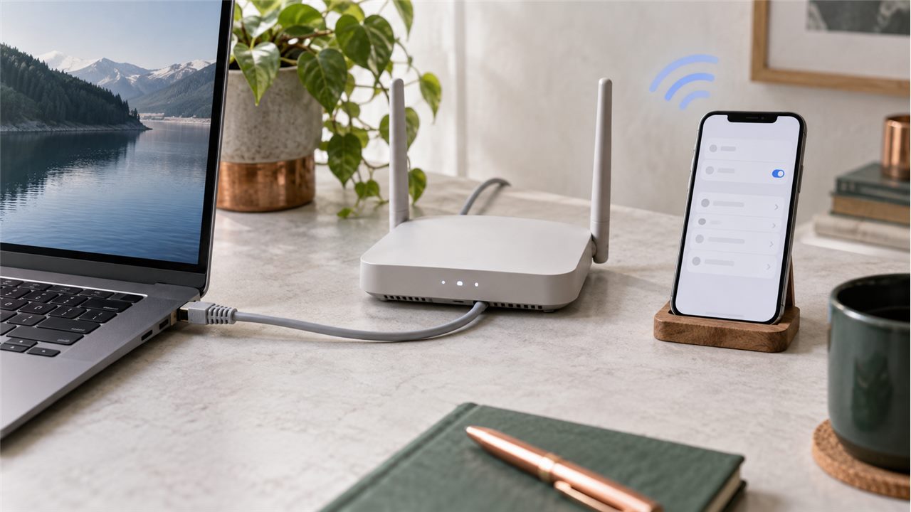 有线电脑、Wi-Fi路由器与移动设备的网络使用环境